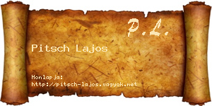 Pitsch Lajos névjegykártya